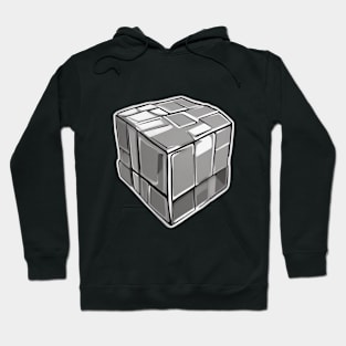 Rubic Cube Grey Shadow Silhouette Anime Style Collection No. 372 Hoodie